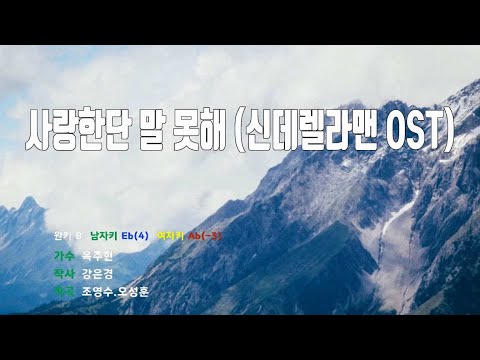 [은성 반주기] 사랑한단말못해(신데렐라맨OST) - 옥주현