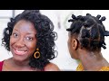 Bantu Knots Out On Straighten Thin Fine Natural hair || Adede