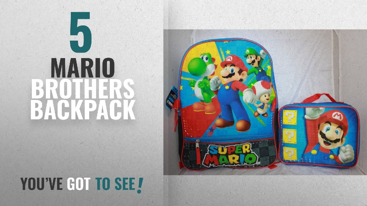 Top 10 Mario Brothers Backpack [2018]: Super Mario Backpack School BookBag with Lunch Box Set