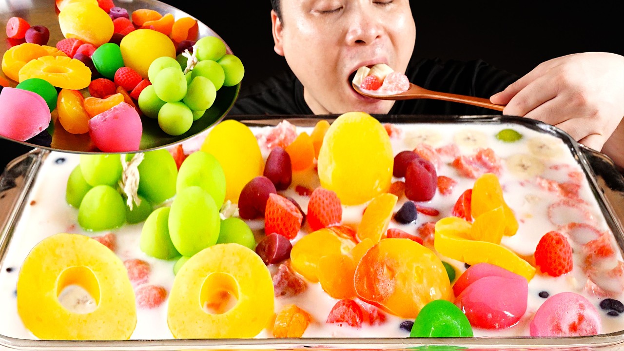 Sweet and Refreshing Fruit Jelly Punch Mukbang for Summer!!