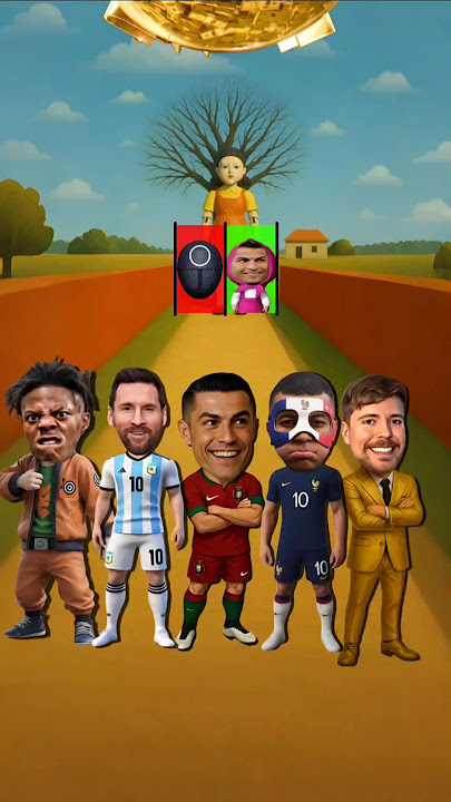 Who Will Win Squid Game? 🏆 Ronaldo vs Messi vs MrBeast vs Mbappé vs Speed 😂 #shorts