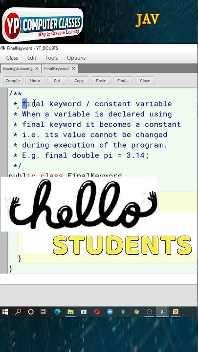 How to Make Constant Variable in Java | Final Keyword in Java | #Shorts ...