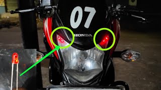 Honda SP shine LED parking light fitting #How to set motorcycle 2 to 3 volt LED parking lights