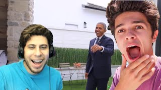 Brent Rivera SURPRISING MY FRIENDS WITH PRESIDENT OBAMA!! (Reaction)