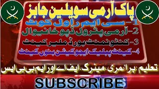 Today Pak Army civilian Jobs update, CMH, Malir cantt, Bannu Cantt , ASC Depot govt permanent jobs.