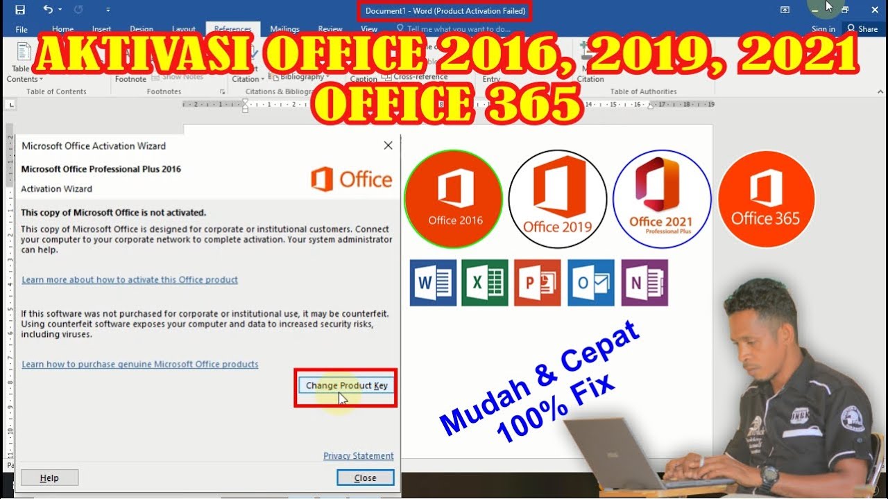Cara Aktivasi Office 2016 2019 2021 Office 365 di Windows 10 11 ...