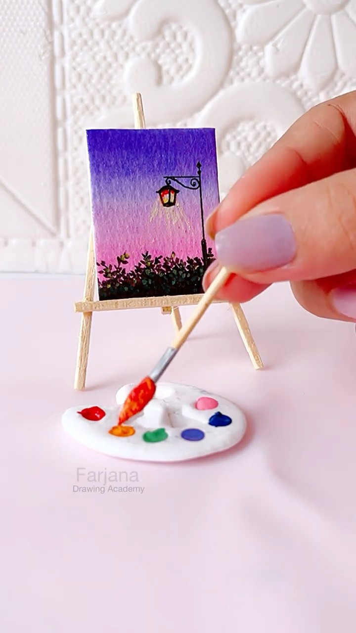 ✨? Mini easel #satisfying #art #painting