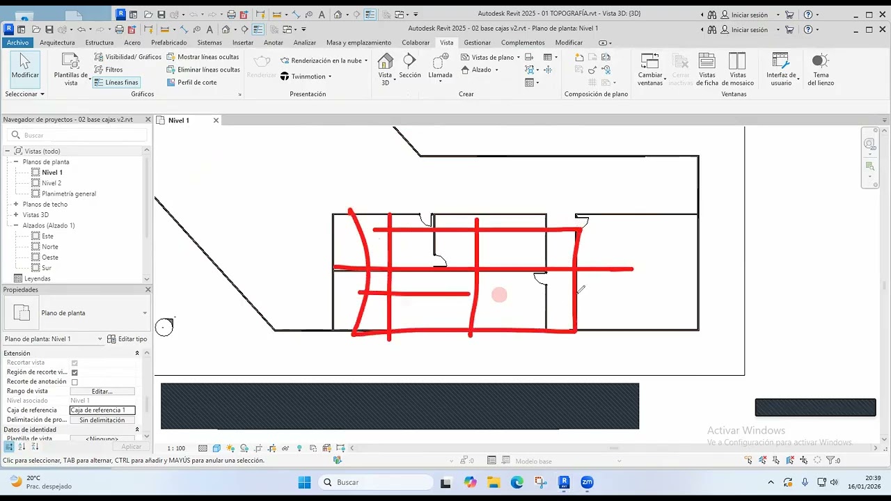 Curso REVIT en VIVO: como dibujar los planos con ángulos o inclinaciones cualquiera + ejes y niveles