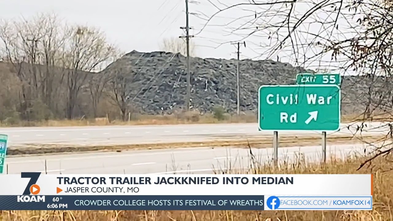 Tractor Trailer Jackknife Into Median (11/08/22) YouTube