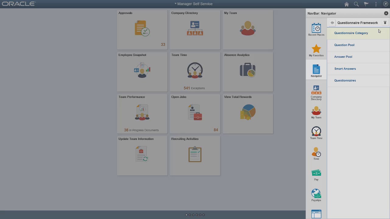 PeopleSoft Questionnaire Framework