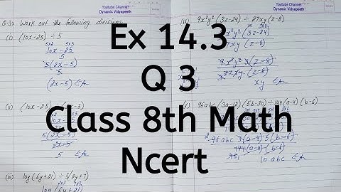 Ex 14.3, Q 3, Chapter 14, Factorisation, Class 8th Math, Ncert
