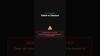 Git Checkout Vs Switch #javascript #typescript #refactoring