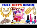 OMG got Golden Chain, GOLD Necklace, Nail paint inside Makeup Box snacks | free gifts inside