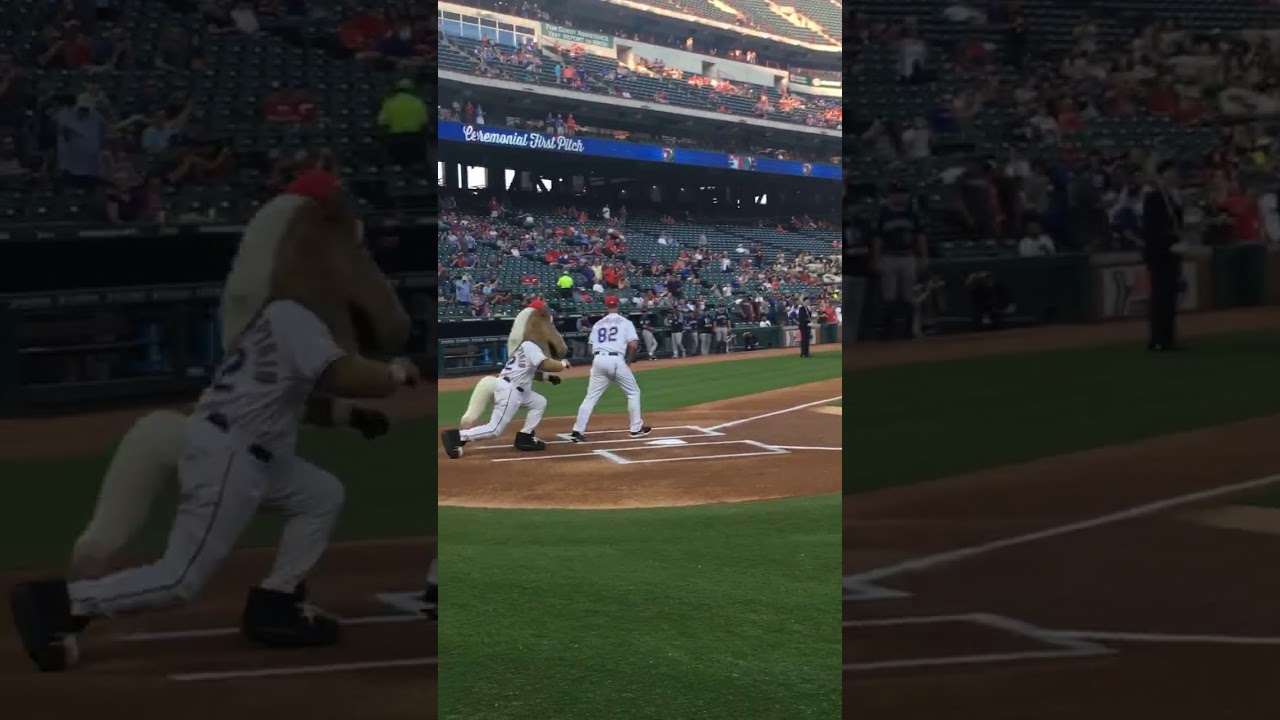 just keep livin student throws out the first pitch at Texas Rangers