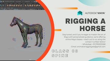 Autodesk Maya | Quadruped  Rigging | Rigging a Horse - Class 03 | Spine #MayaRigging #HorseRig