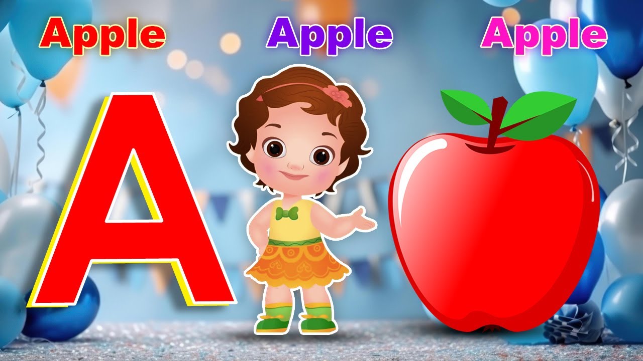 A for Apple | ABC Learning Song | B for Ball | Kids Phonics Song ...
