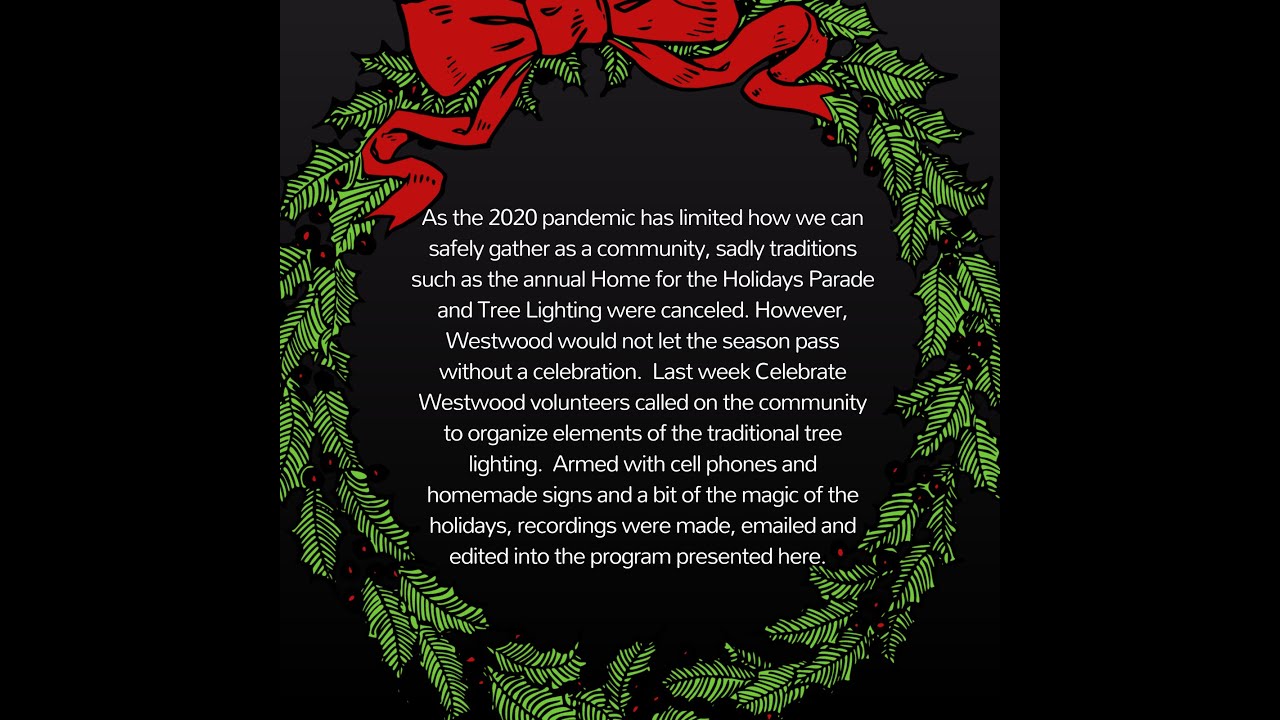 Westwood Virtual Tree Lighting 2020 YouTube