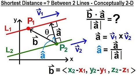 Calculus 3: Ch 2.1 Lines and Vectors in 3-D (17 of 20) Shortest Distance Between 2 Lines 2-D