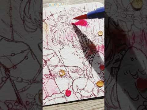 🌹朝日の中で絵の具がキラキラと光るのってずっと見ていられる🎨🦜#Shorts #watercolor #watercolorpainting  #illustration