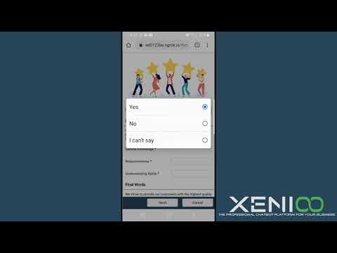 Xenioo Forms: WhatsApp Feedback Form Sample