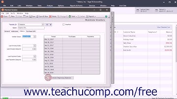 Sage 50 2018 Tutorial Entering Vendor Records Sage Training