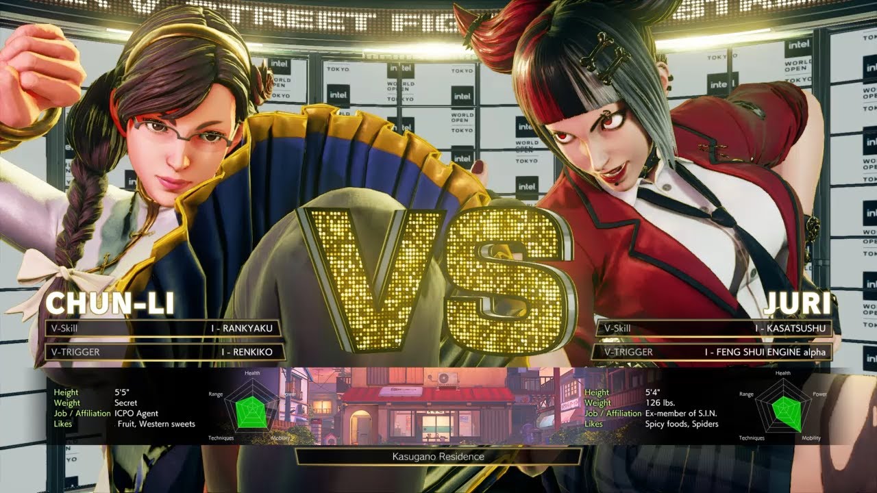 STREET FIGHTER V Champion Edition - CHUN-LI vs JURI - (school uniform) - Lv.8