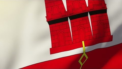 4K Gibraltar flag waving in the wind. Looping sun rises style. Animation loop Stock video