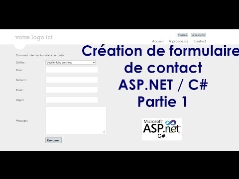 Création de formulaire de contact ASP.NET C# / Create contact form using asp net and c# - Partie 1 -