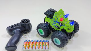 Unboxing RC dinosaur spray car, Mr. Bill, puppy RC car, RC tractor