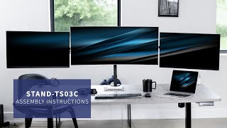 STAND-TS03C  Telescoping Triple Monitor Desk Mount Assembly by VIVO