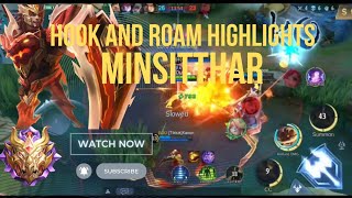 Minsitthar Hook and Roam Highlights. #Mythic Placement match. #mobilelegends #mlbb #minsitthar