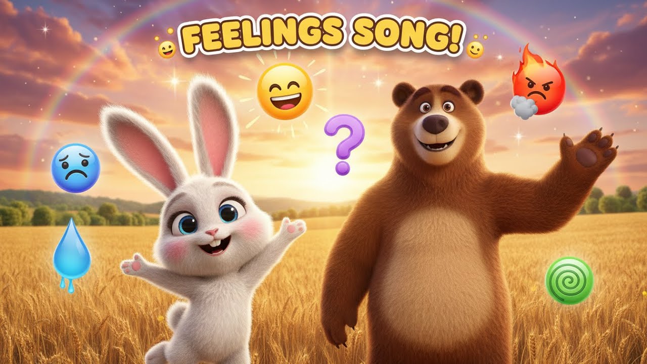 Bunny & Bear’s Big Feelings Song 🎶 Learn Emotions for Kids | Happy Sad Angry Excited | CocoMoco