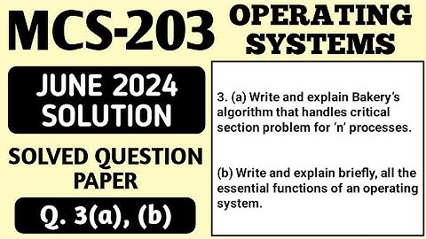 P4- 3(a), (b) | MCS 203 June 24 Solution | MCS 203 Solved Question Paper | MCS203 Important Question