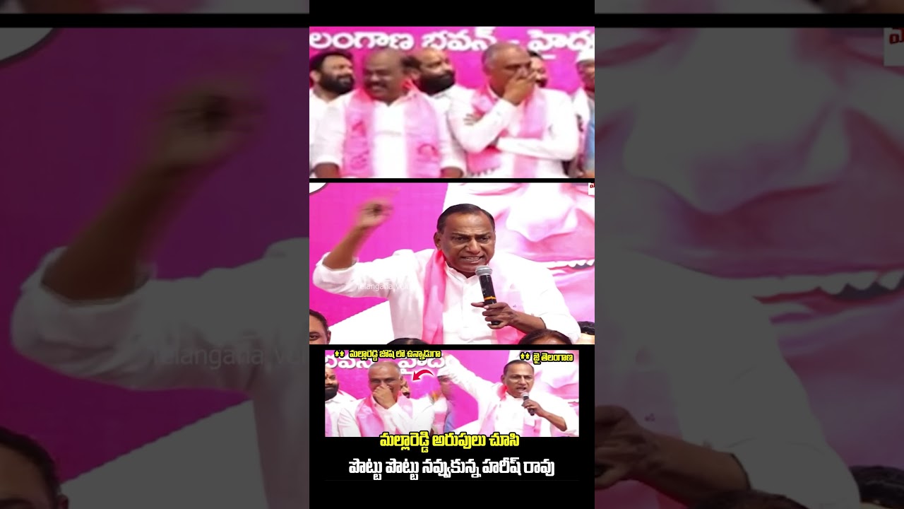 Harish Rao Laughing🤣 On MallaReddy Hilarious Speech | Telangana Formation Day Celebrations | TVC