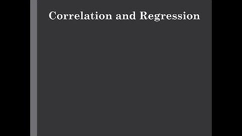 Correlation and Regression Video