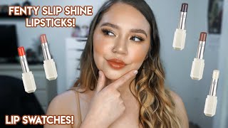 Hi guys! today i'm going to be swatching all the new fenty beauty slip
shine sheer shiny lipsticks along with giving my review as well! i
hope you guys enjoy...