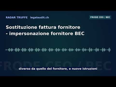 Sostituzione fattura fornitore — impersonazione fornitore BEC