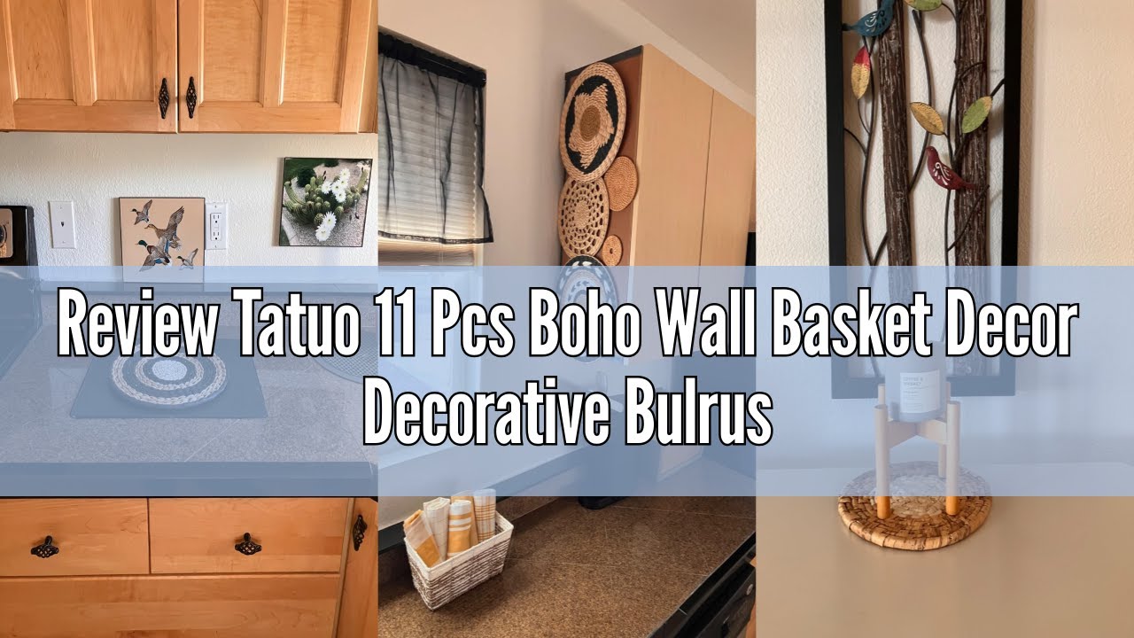 Review Tatuo 11 Pcs Boho Wall Basket Decor Decorative Bulrush Woven Basket Wall Decor Boho Wall Art