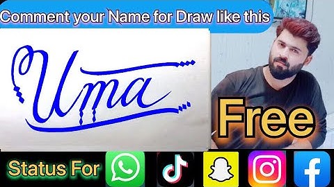 Uma Name Signature Calligraphy Status | How to Cursive write with cut Marker #uma @uma