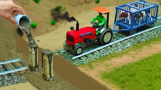 Diy Mini Tractor Builds A Super Strong Cement Bridge Miniature Construction Science Project