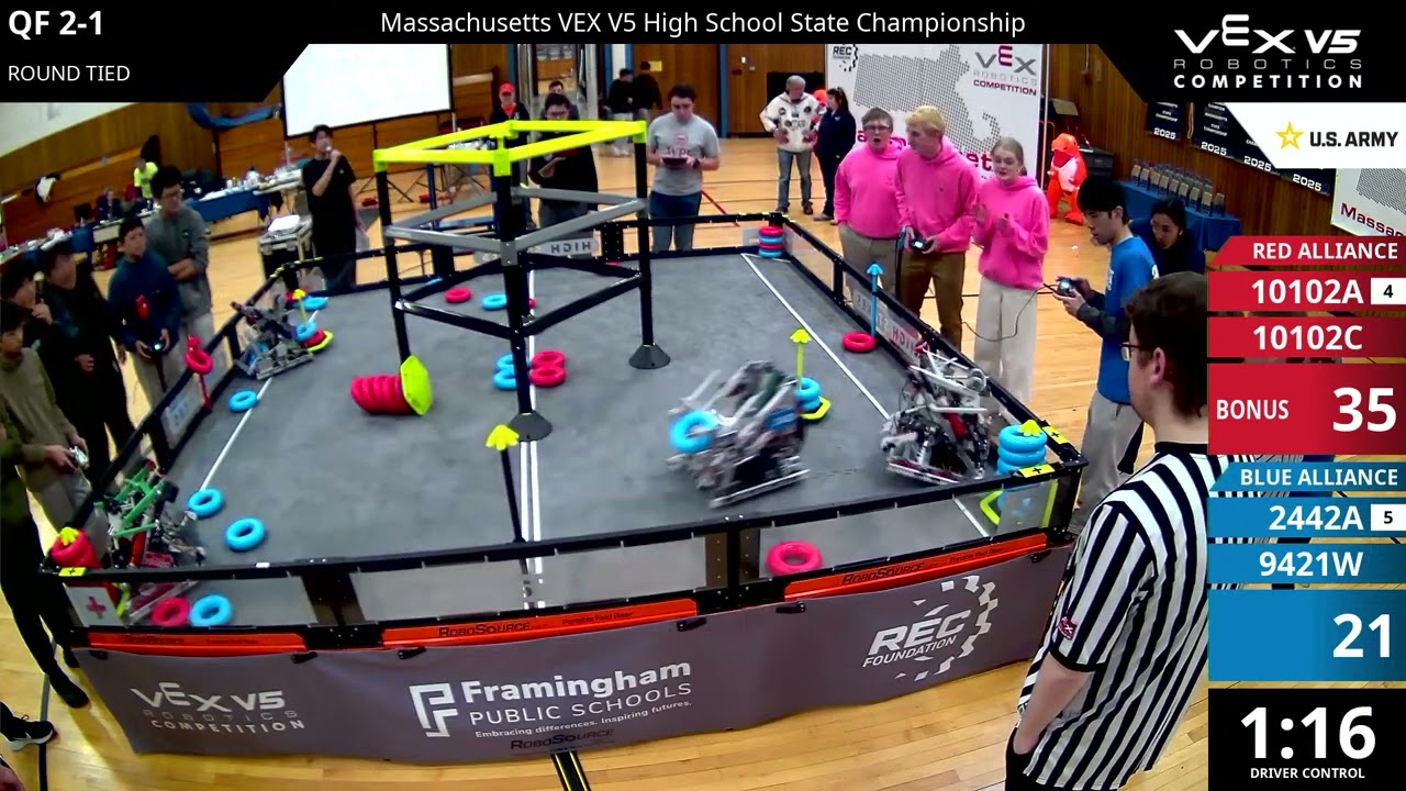 Massachusetts Regionals : High School - QF #2-1 - 10102A & 10102C vs 2442A & 9421W - Auton + Driver
