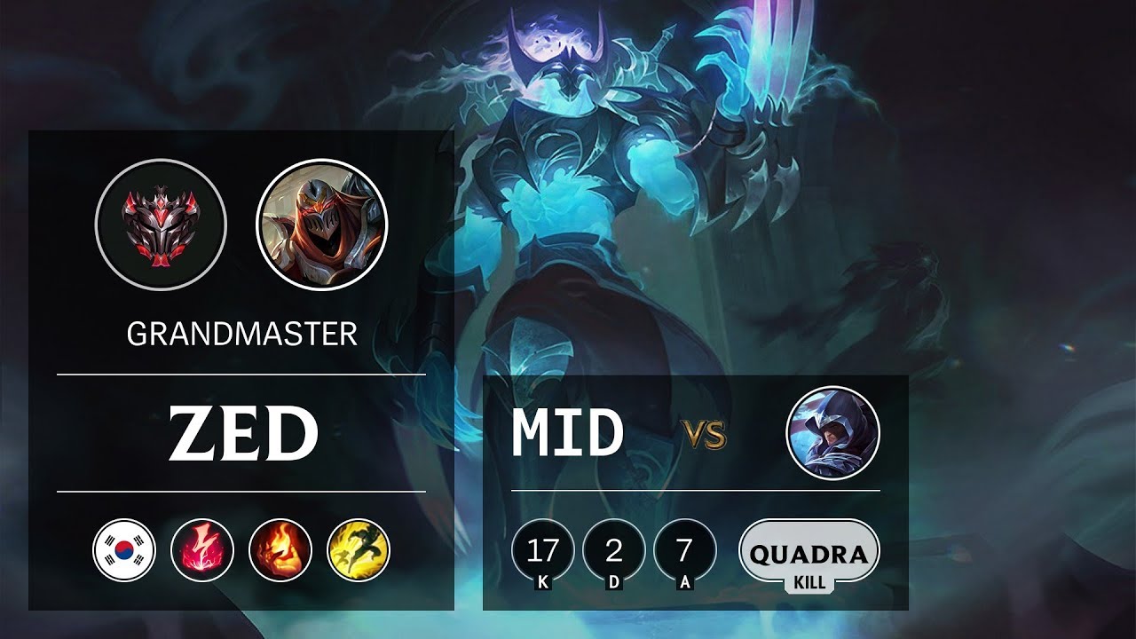 Zed Mid vs Talon - KR Grandmaster Patch 9.7
