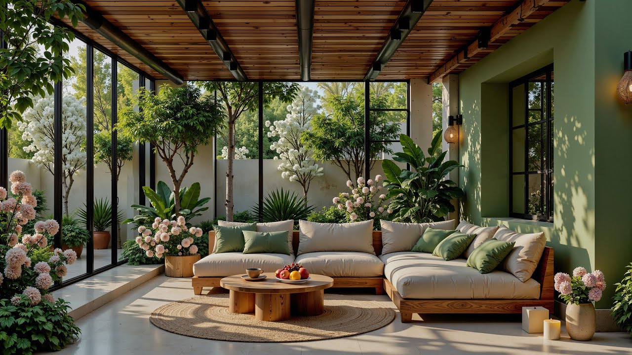 Утренний джаз в кафе | Теплая садовая атмосфера и расслабляющие джазовые мелодии для сна