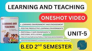 LEARNING AND TEACHING UNIT-5 |  LEARNING ENVIRONMENT | RECIPROCAL| ONESHOT VIDEO | B.ED 2nd SEMESTER