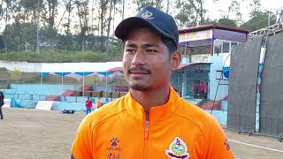 Lokesh Bam of APF after scoring 21 ball half century against Bagmati Province | PM Cup T20
