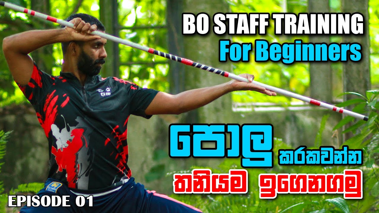 Bo Staff Training For Beginners පොලු සටන් පුහුණුව Martial Arts Stick Training Tutorial Ep
