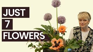 How to Create a Modern Flower Arrangement with just 7 Flowers Step-by-Step Tutorial