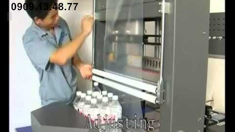 Máy rút màng co lốc lon, lốc  chai bán  tự động, máy cắt dán và rút màng  co PE, 0909134877