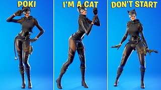 Fortnite CATWOMAN ZERO SKIN Showcase With Best Dances & Emotes!