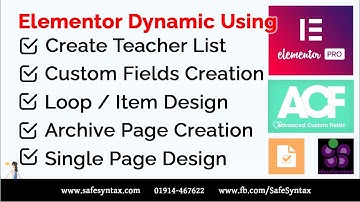Elementor Dynamic Using - ACF - CPT - Custom Skin - Archive - Elementor এর পরিপূর্ণ প্যাকেজ একসাথে